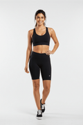 Black Luxe Workout Bra & Compression Shorts Set