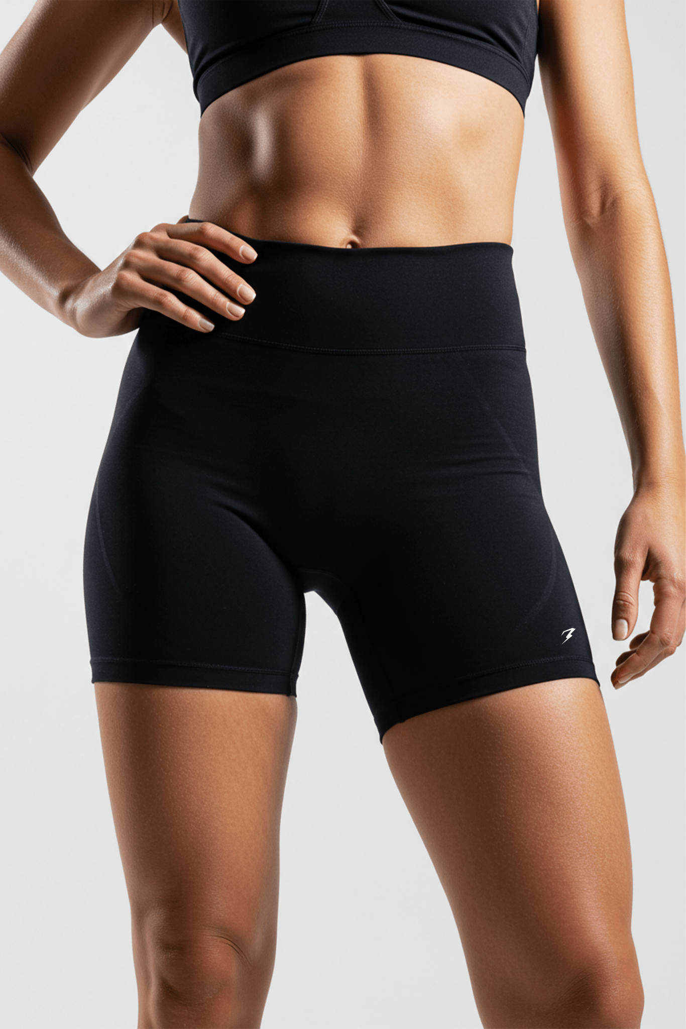 Black Luxe Workout Bra & Compression Shorts Set