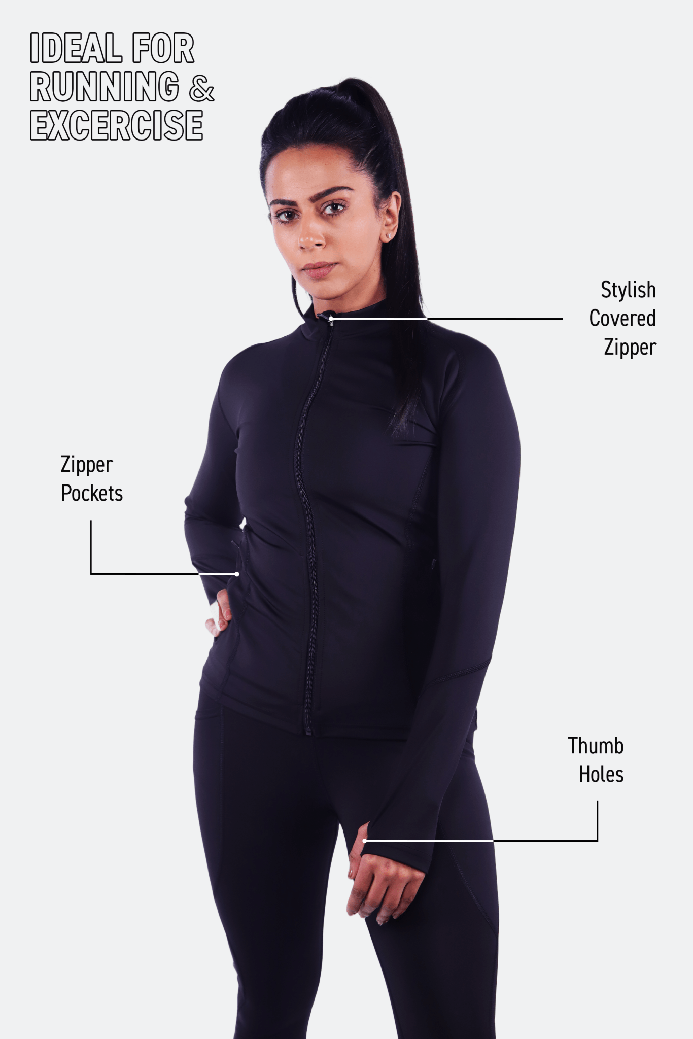 Black Luxe Workout Jacket