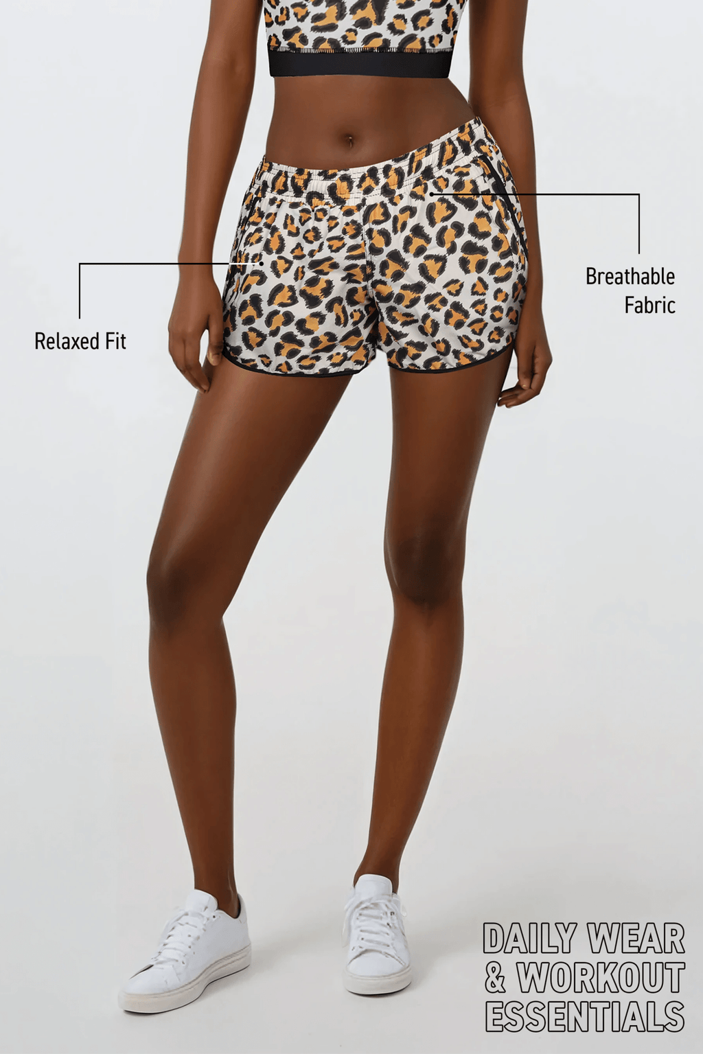 Leopard Power Bra & Loose Shorts Set