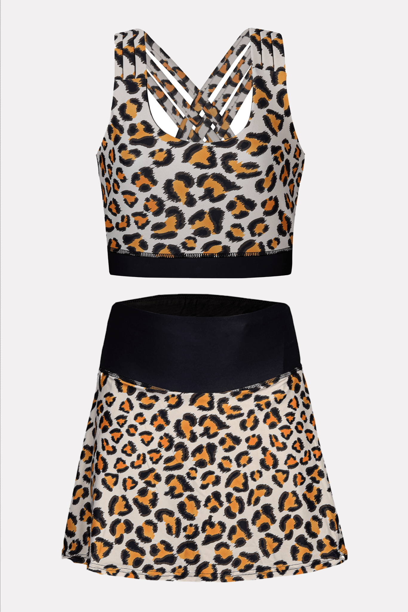 Leopard Power Bra & Skort Set